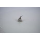 Silver Figure of a Water Bird with Glass Eyes