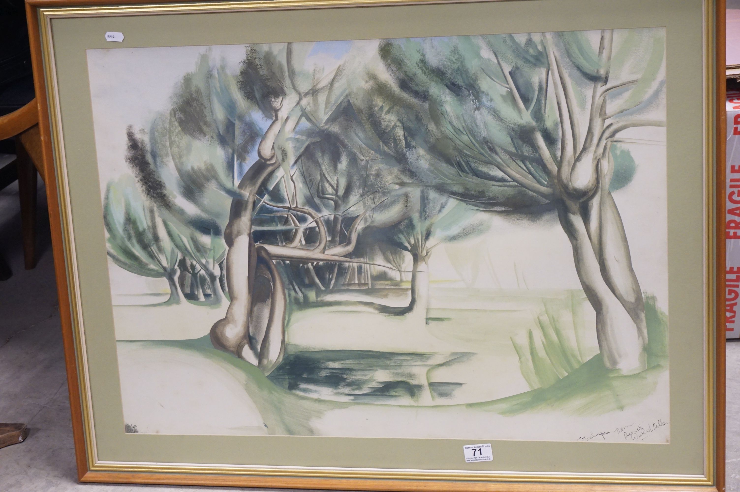 Denis Wirth-Miller (British 1915-2010), Watercolour of Trees, signed to bottom right ' To Jocelyn