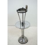 Art Deco 1930's Chrome and Bakelite Smoker's Stand, ashtray and match holder to top over a