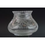 Webb glass vase, the squat ovoid body engraved with ribbons