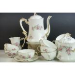 A French Elite floral decorated coffee set.