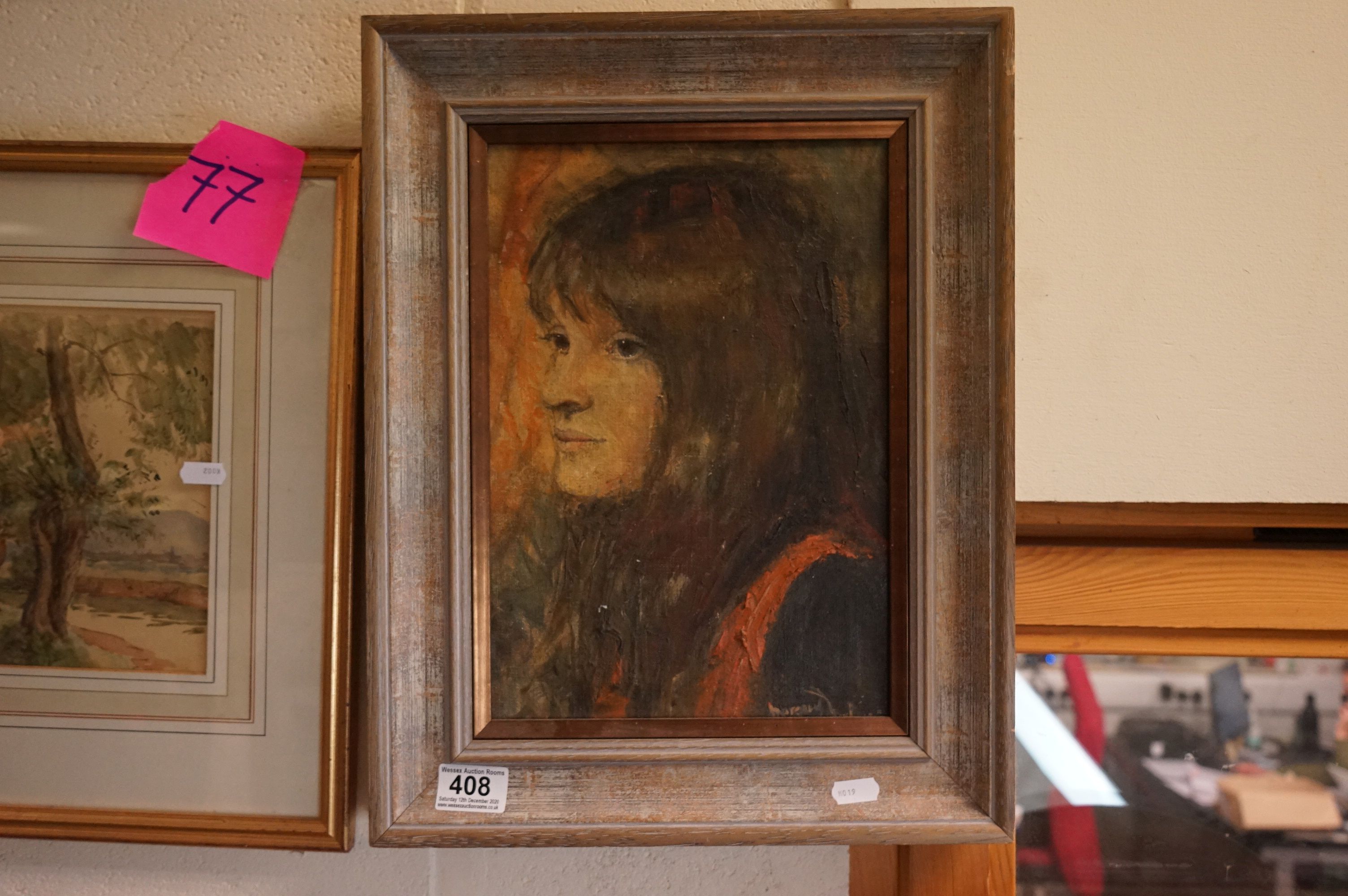 Portrait of a Girl, framed
