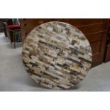 Circular Table Top, made from sections of Marble (cracked), 71cms diameter