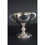 1930's Silver Twin Handled Trophy, with a Golfing inscription for 1936, Birmingham 1934, maker