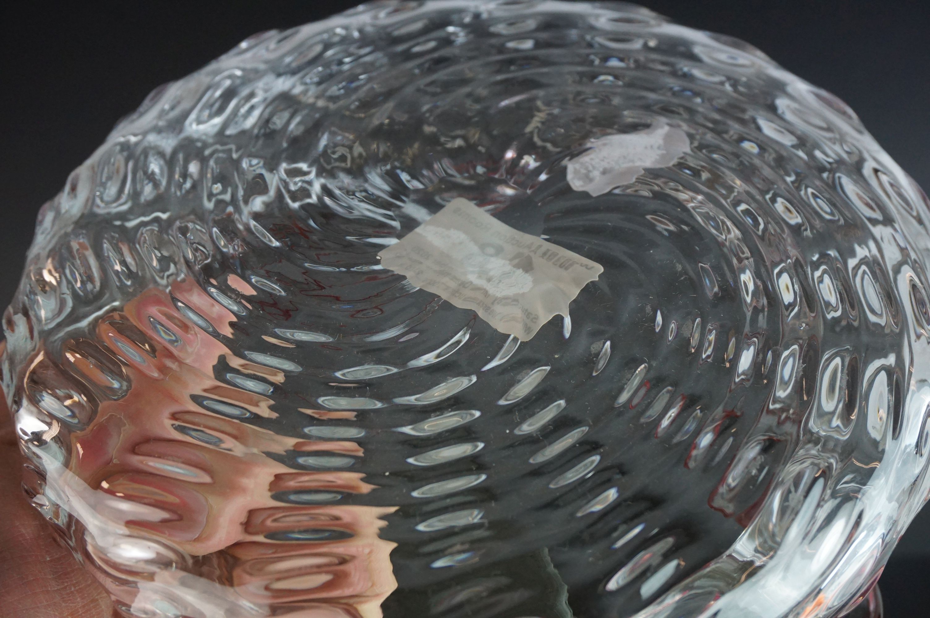 Pair of Victorian spirally moulded bowls, with red glass rims - Image 8 of 8