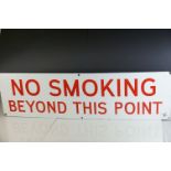 Enamel Sign ' No Smoking beyond this point ', World War II Era, originally from Chatham Royal Navy
