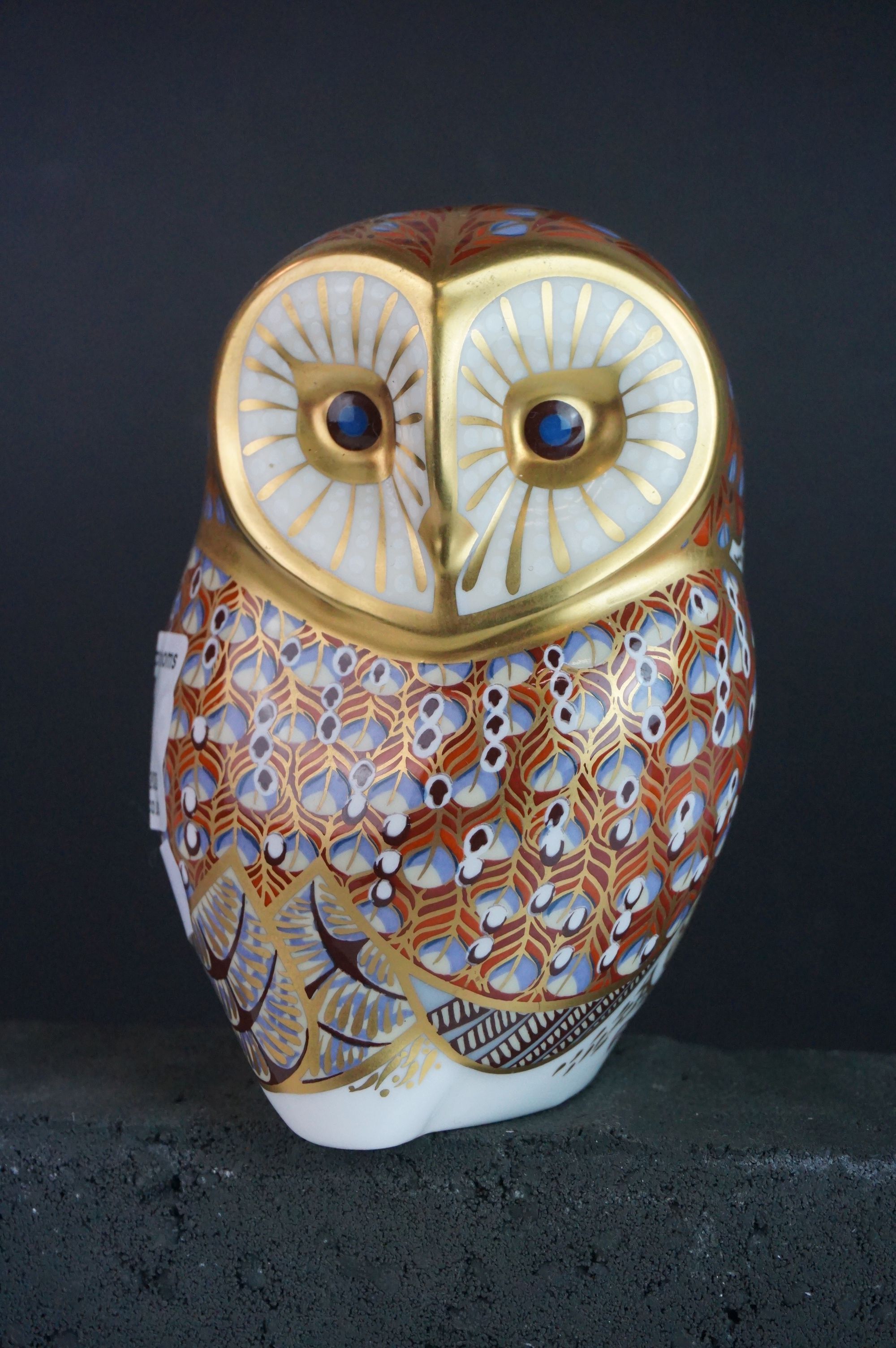 Royal Crown Derby Owl Paperweight with silver stopper, 12cms high - Image 3 of 7