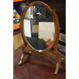 19th century Mahogany Oval Framed Swing Mirror, 58.5cms high