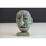 Stone Effect Model of a Costa Rican Face Mask, mounted on a composite stone base, 16cms high