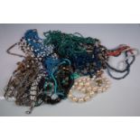 Selection of Ethnic and other Jewellery including Agate Bead Necklaces, Polished Stone Pendants in