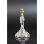 Edinburgh and Leith Crystal Glass Lamp Stand, baluster shaped stem to a convex flared base,