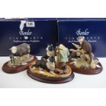 Three Border Fine Art Models including a Boxed Herdwick Ewe & Lamb (a/f) , Boxed ' A Long Day