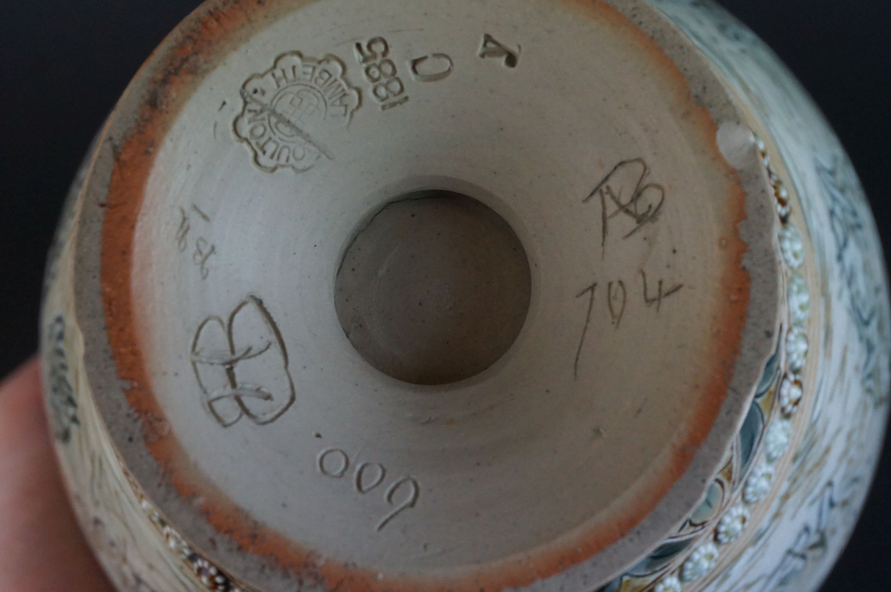 Late 19th century Doulton Lambeth Hannah Barlow Stoneware Vase, with sgraffito decoration of - Image 7 of 7