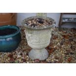 Garden Reconstituted Stone Urn Shaped Planter, 44cms high