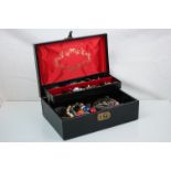 Jewellery Box containing various items of jewellery including silver