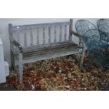 Wooden Slatted Garden Bench, 122cms long