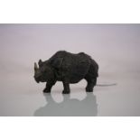 Bronze Rhino Figure in the form of a Thimble Box