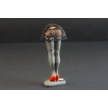 Early 20th century Cast Metal Desk Ornament in the form of a Ladies Pair of Legs wearing