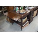 Early 20th century Mahogany Two Tier Drop Leaf Table / Trolley, raised on square tapering legs