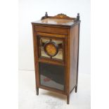 Victorian Rosewood Inlaid Side Cabinet, the single door with inlaid circular panel surrounded by
