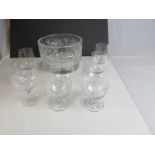 Collection of glass including part small suites of Riedel, St Louis, Wheat engraved,