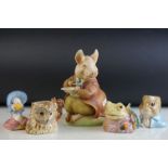 Four John Beswick for Royal Doulton Beatrix Potter Jugs including Jemima Puddle-duck, Jeremy Fisher,