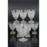 Set of ten 19th Century wine glasses
