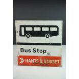 Metal Double Sided ' Bus Stop ' Sign for Hants & Dorset, 31cms x 30cms