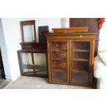 Selection of Five Glazed Display Cabinet Tops including Victorian, largest 121cms wide x 134cms high