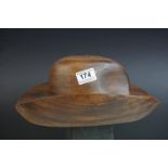 Solid Wooden Milliner's Hat Block / Shaper / Hat Display Stand, 33cms long x 13cms high