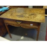 Georgian period oak hall table with a single drawer to the front, 2'6 tall 24" deep