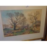 Henry Charles Fox, British, a framed and glazed watercolour fully signed and dated 1920, 14" x 21" a