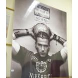 Large advertising black and white photograph David Beckham, 5'6 x 5'