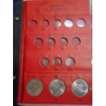 Queen Elizabeth 11 a boxed album containing coins, denominations from Farthings to Crowns, dated