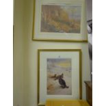 2 x framed and glazed coloured prints by Thorburn,