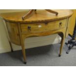 Georgian period bow fronted mahogany sideboard on tapering supports comprising 2 x bow fronted