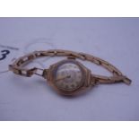 Ladies 9ct GOLD Vintage watch on 9ct elasticated strap, total weight including movement 16 grams