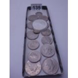 American silver Dollar 2005 in collectors capsule and 14 other American coins