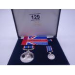Reproduction National Service Medal No:122341, boxed and complete