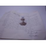George V, instructions by his Majesty command, signed in pen, Second Leutenint Landforces dated