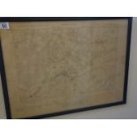 framed and glazed Map dated 1938 of Cranbrook in Kent,