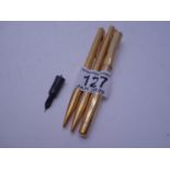 Waterman a 3 item pen and pencil collection made in France with GOLD plated bodies, fountain pen has