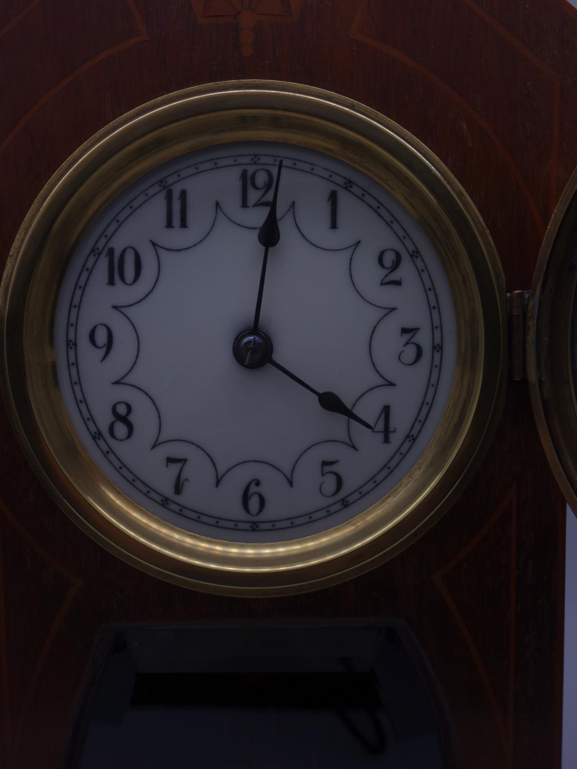 19c 400 day Anniversary clock with Edwardian inlaid decoration to the case,German GRIVOLAS No:11223 - Image 3 of 6