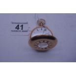 9ct GOLD Benson Half Hunter pocket watch 9ct GOLD front and back, with enamel numerals to the front,