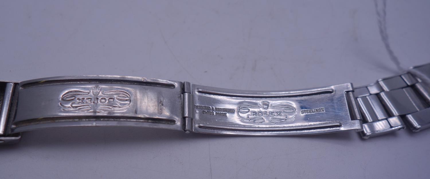 Rolex a stainless steel Jubilee strap with double deployment clasp, large Rolex Crown, 6.5" long - Image 4 of 6