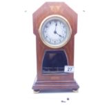 19c 400 day Anniversary clock with Edwardian inlaid decoration to the case,German GRIVOLAS No:11223