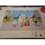 Limited edition coloured print by Jean Ray, signed in pencil and No:4 of 10 entitled Le Vainqueur