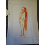 3 x assorted watercolours for costume design for Opera, 1 x 10" x 12" and 2 x 14" x 20"