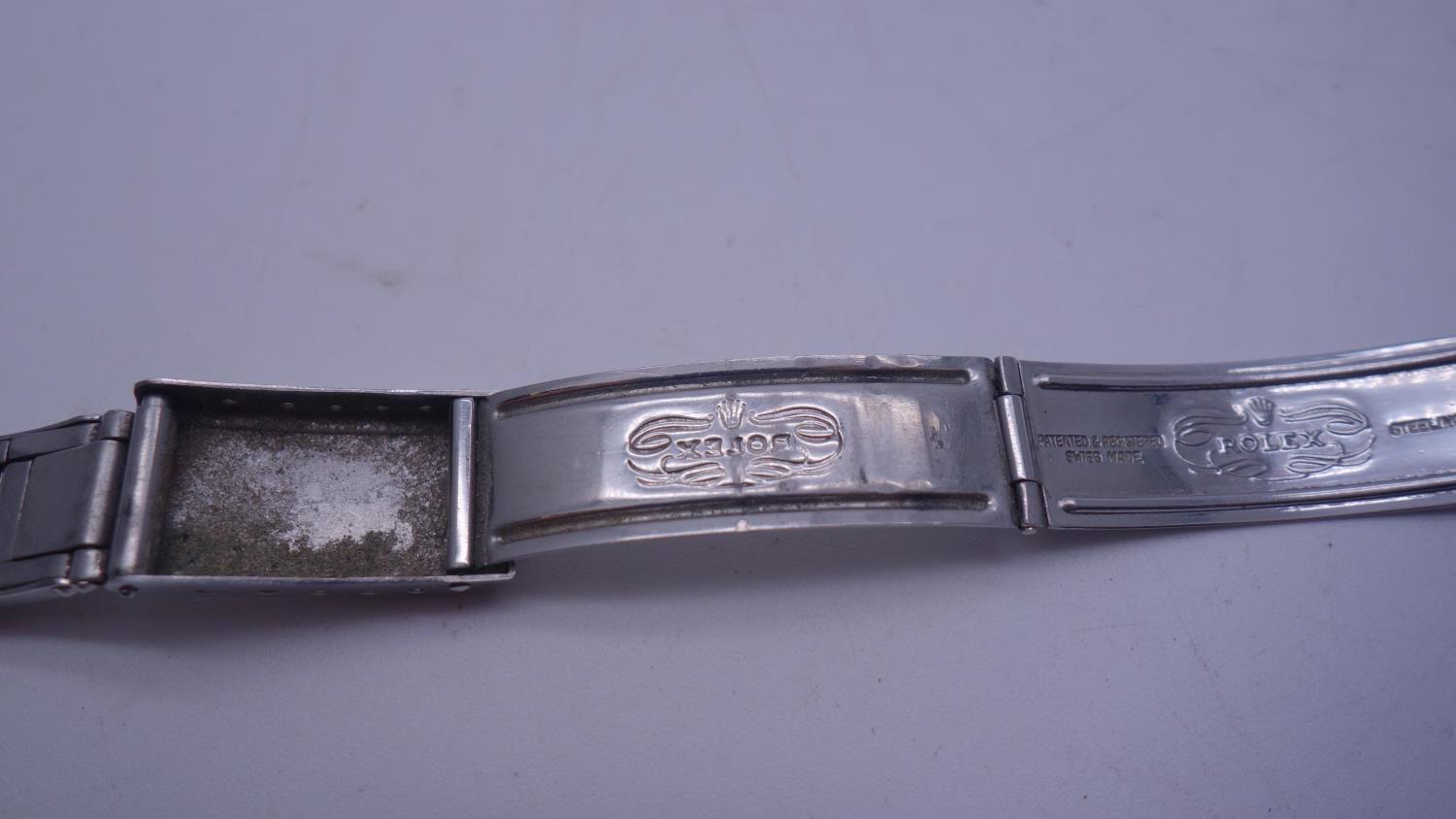 Rolex a stainless steel Jubilee strap with double deployment clasp, large Rolex Crown, 6.5" long - Image 6 of 6