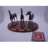 Origin of Champions, 3 x bronze figures of racehorses, from the Origin of Champions series by